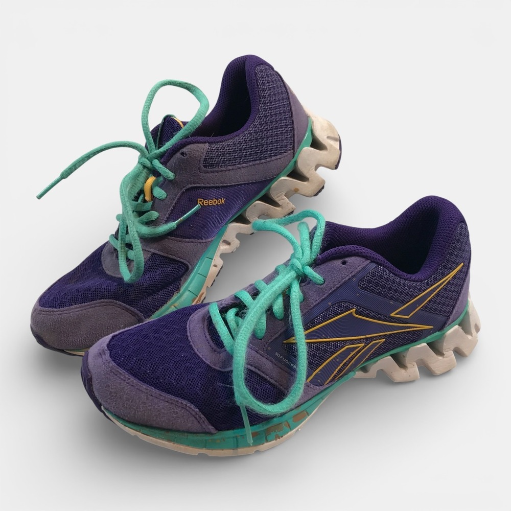 Reebok ZigKick Alpha Zigtech Lace‎ Up Purple/Aqua Shoes Womens US 6.5 EU 37